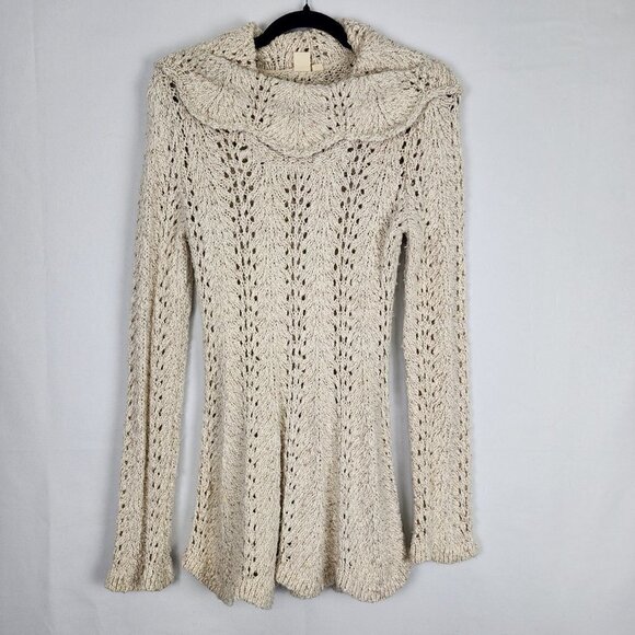 Anthropologie Yellow Bird Cowl Neck Knit Sweater S - Picture 2 of 5